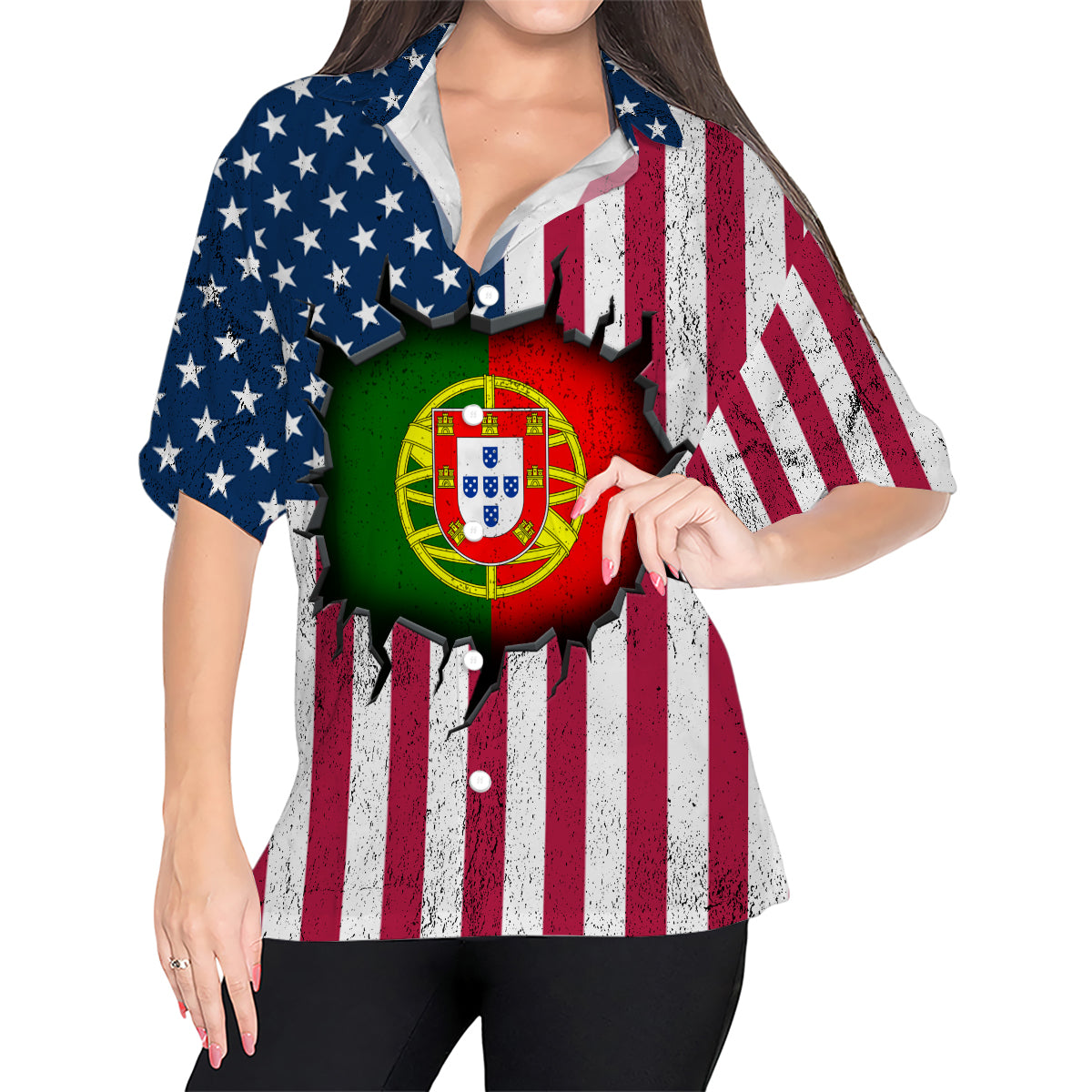 A Portuguese American Style Hawaiian Shirt