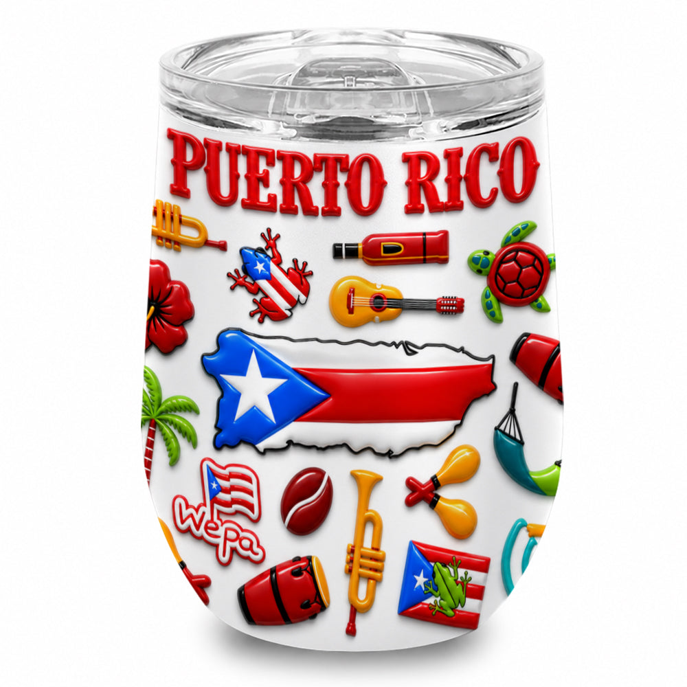 Puerto Rico 2D Printed Cup Tumbler 12oz