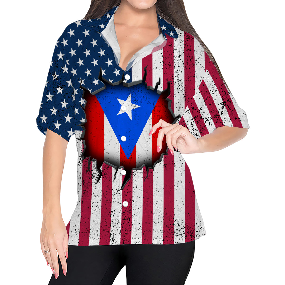 A Puerto Rican American Style Hawaiian Shirt