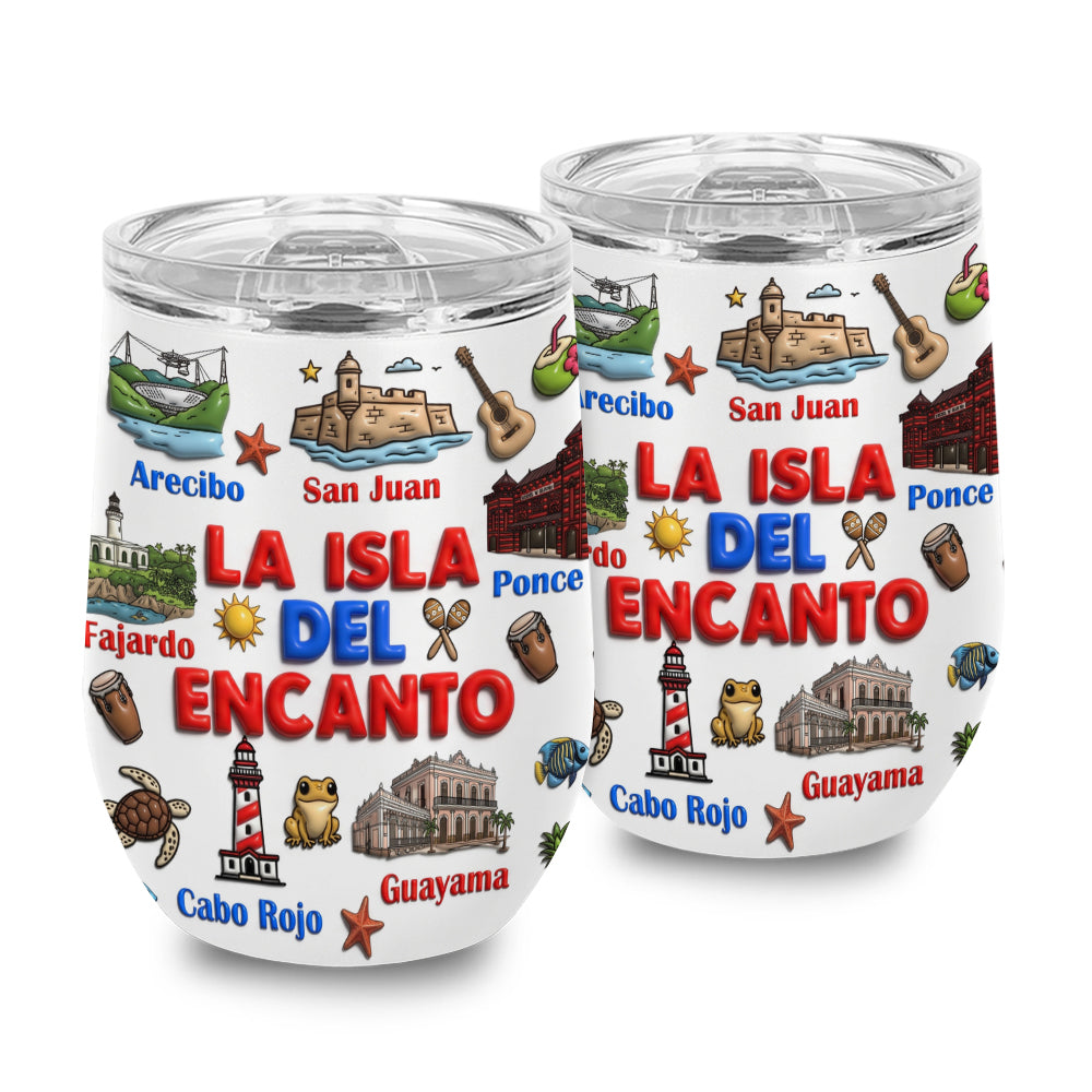 Puerto Rico La Isla Del Encanto Symbols Tumbler