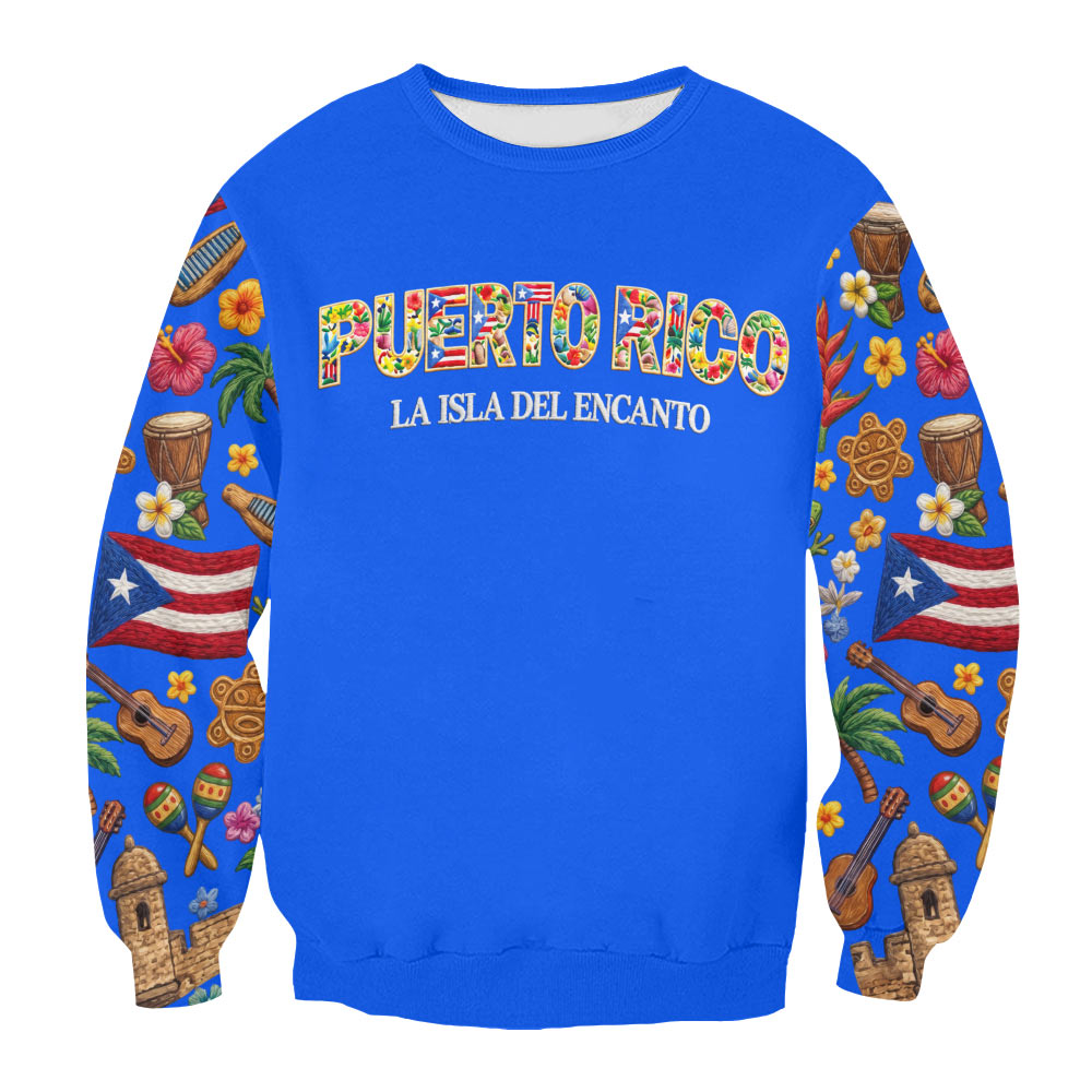 Puerto Rico La Isla Del Encanto Symbols Sweatshirt