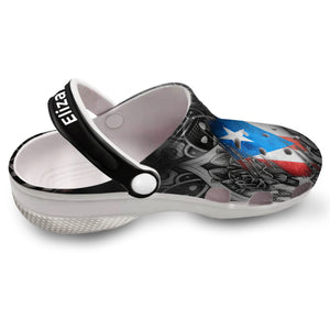 Puerto Rico Flag Personalized Clogs Shoes With Symbols Full