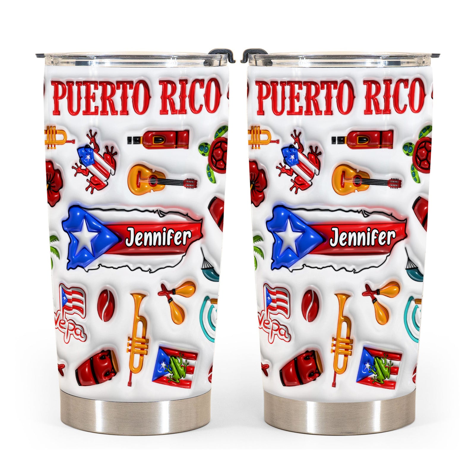 Custom Puerto Rico Tumbler Cup With Your Name