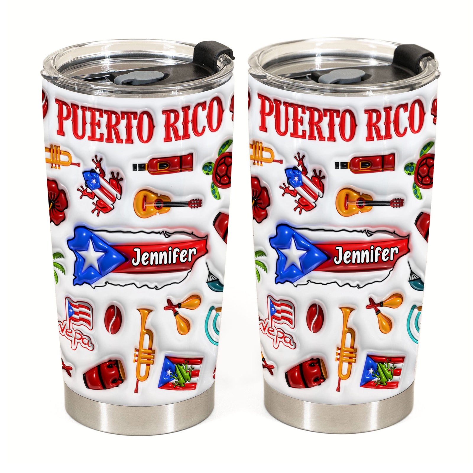 Custom Puerto Rico Tumbler Cup With Your Name