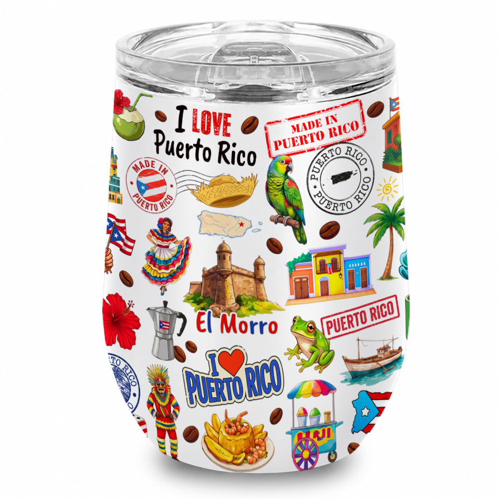 Puerto Rico Pride With Many Symbols Tumbler 12oz