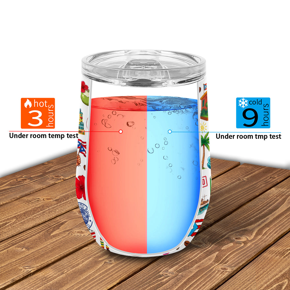 Puerto Rico Pride With Many Symbols Tumbler 12oz