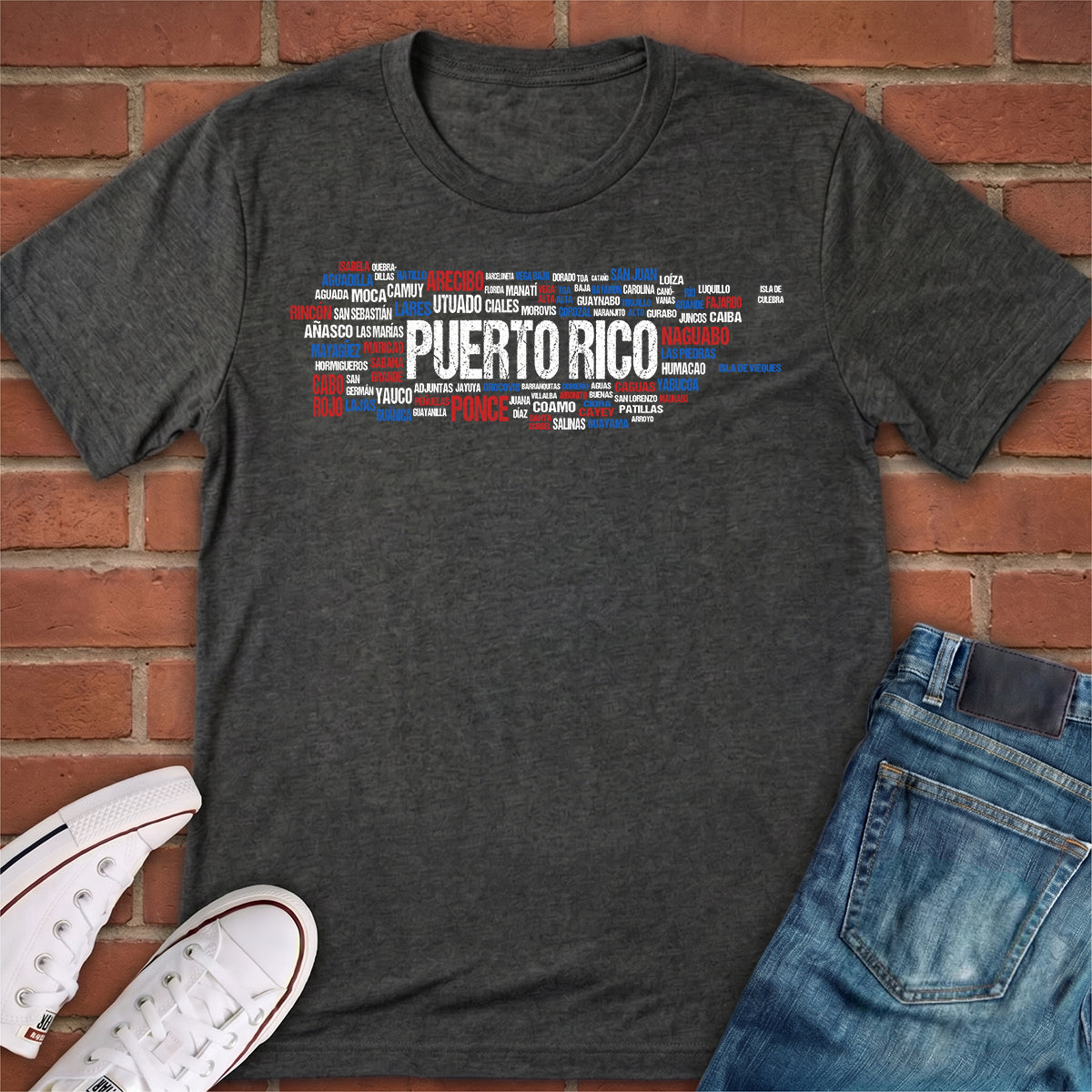 Puerto Rico With Towns T-shirt