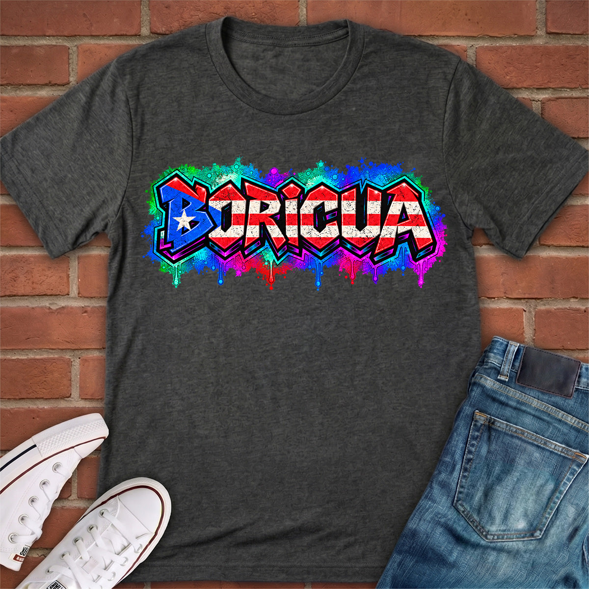 Puerto Rican Flag Boricua Graffiti T-shirt