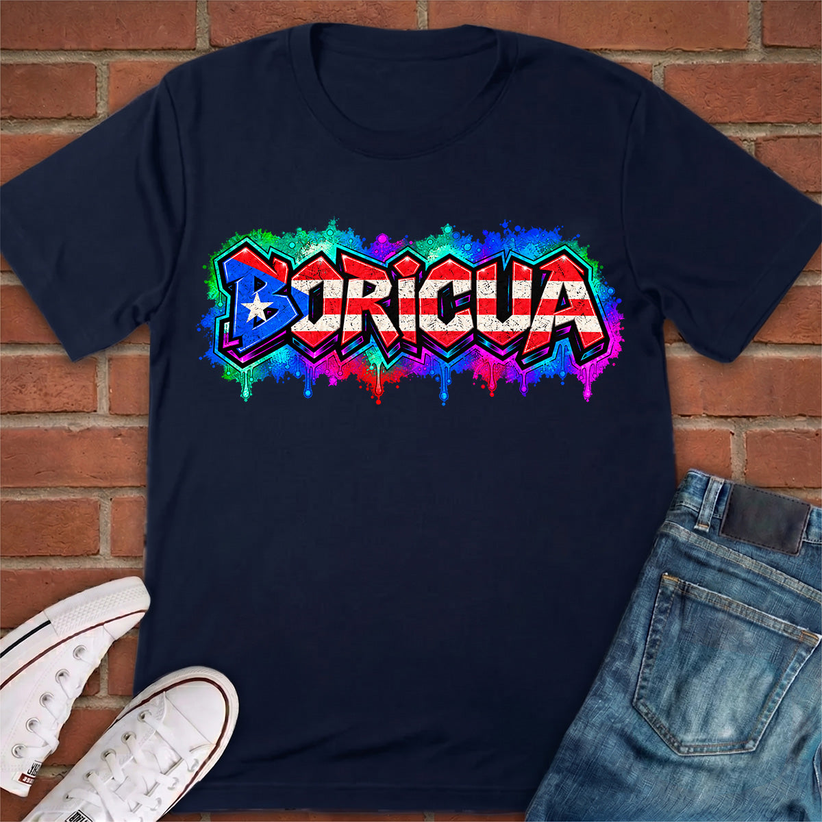 Puerto Rican Flag Boricua Graffiti T-shirt