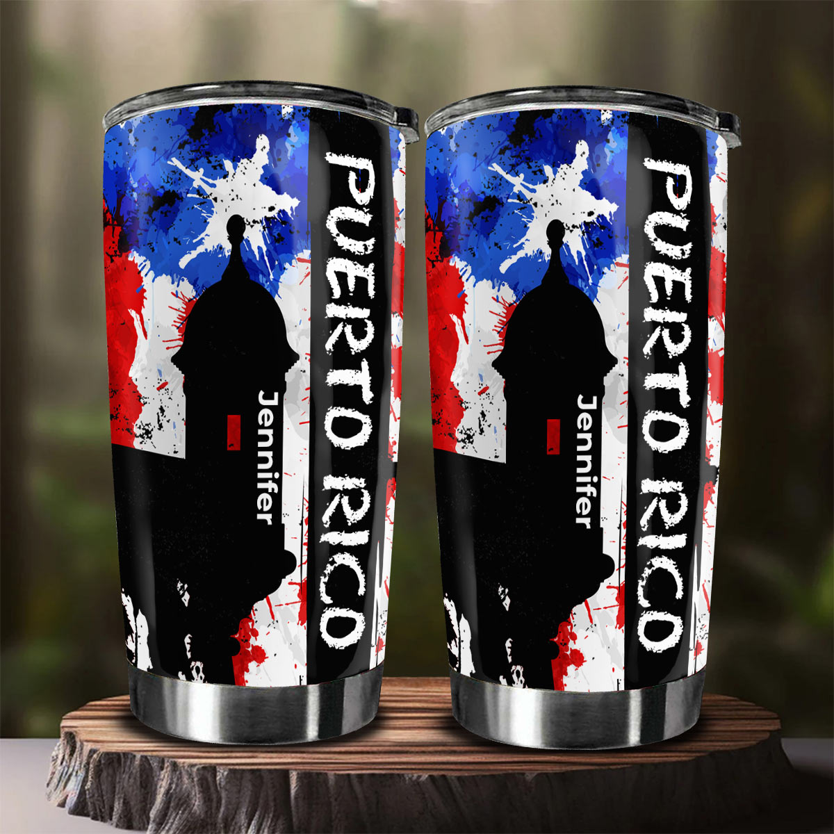 Personalized Puerto Rico Tumbler 20oz And Name