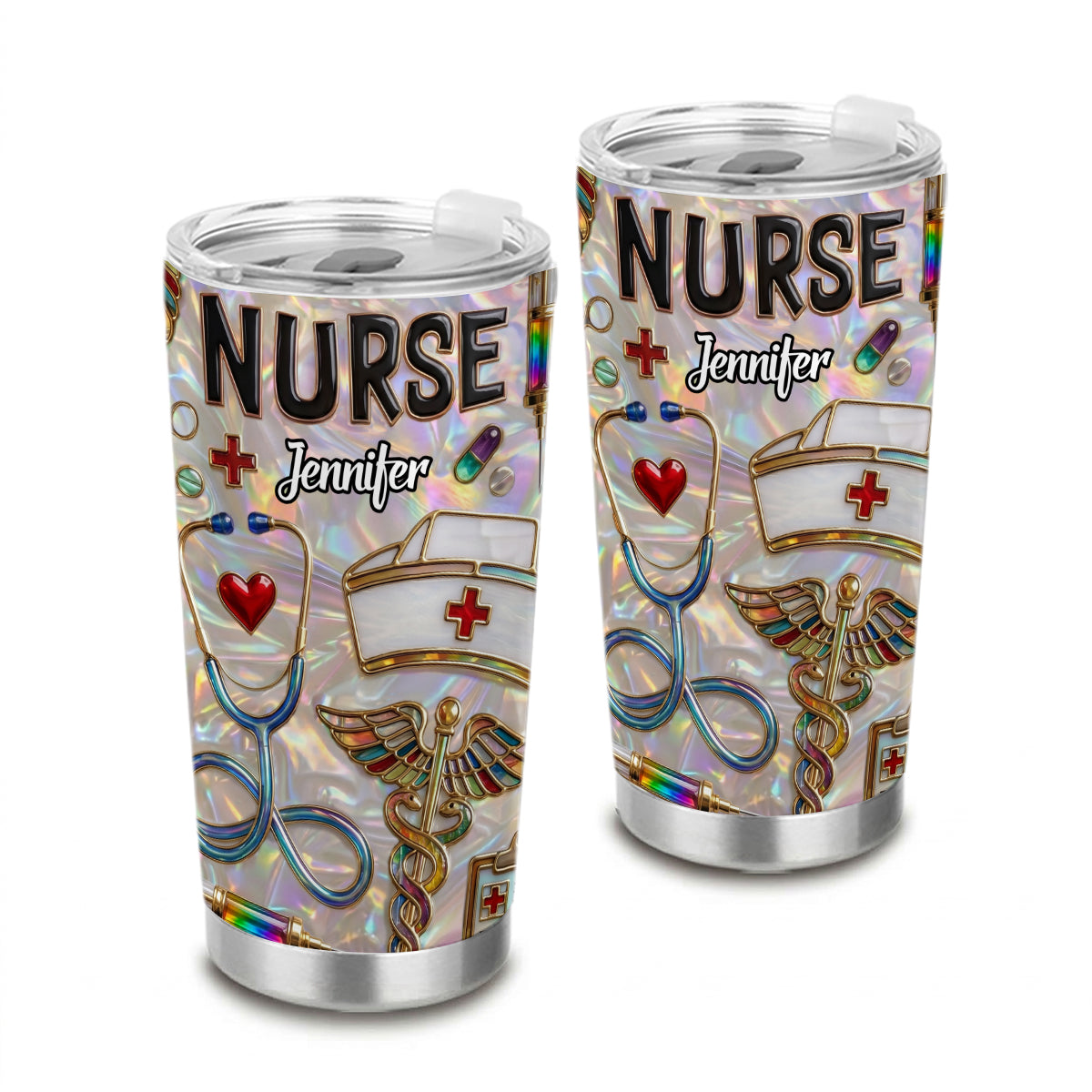 Custom Nurse Tumbler With 3D Effect Print