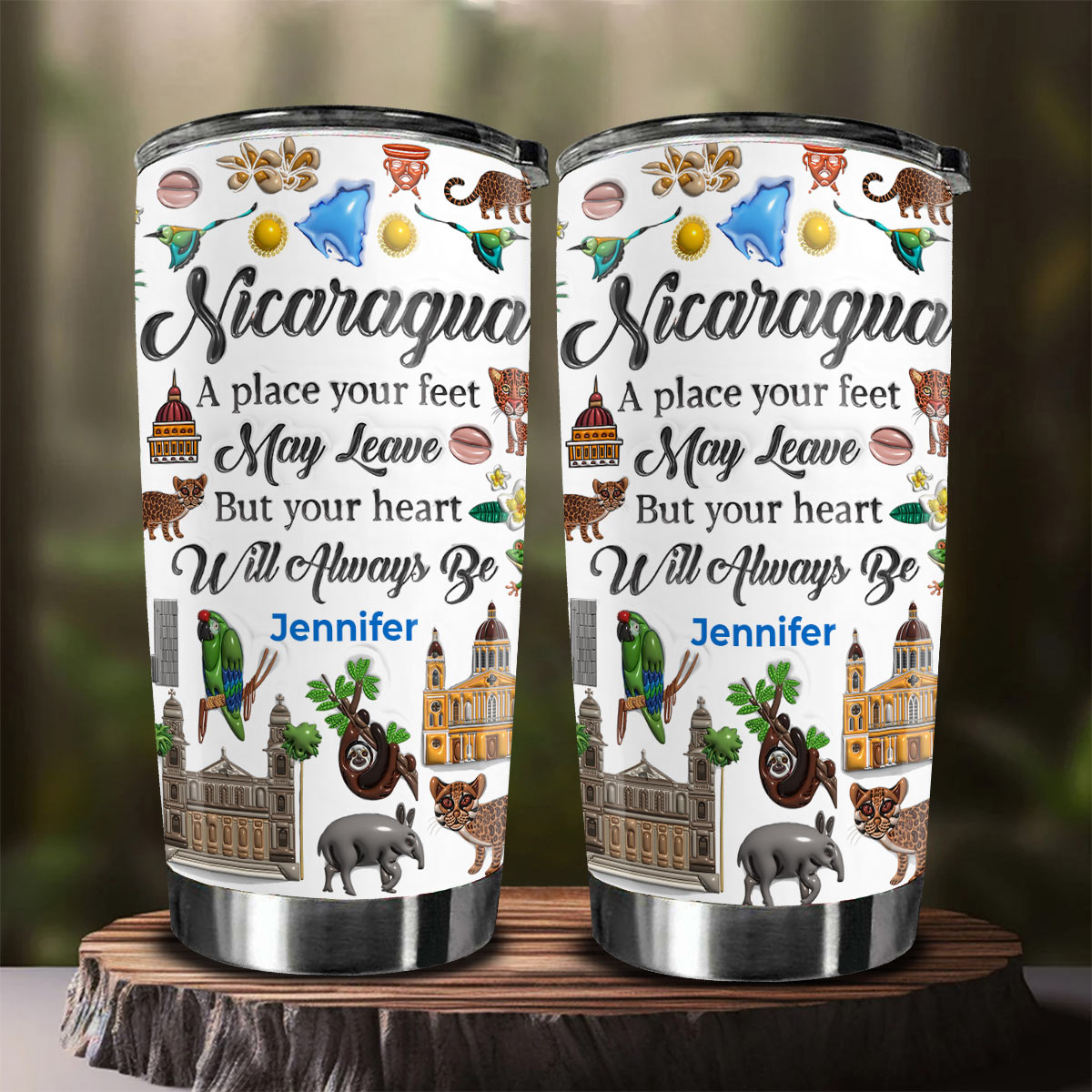 Custom Nicaragua A Place Your Feet May Leave Tumbler 20oz