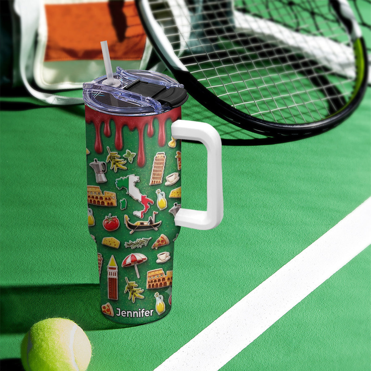 Custom Italy With Color Of Italy Flag Tumbler