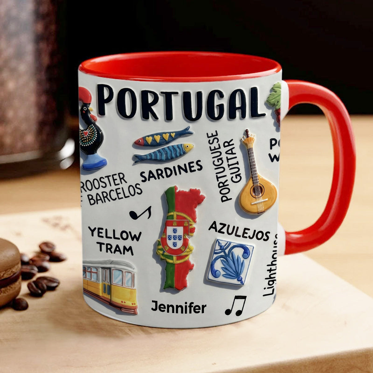 Personalized Portugal Accent Mug And Name