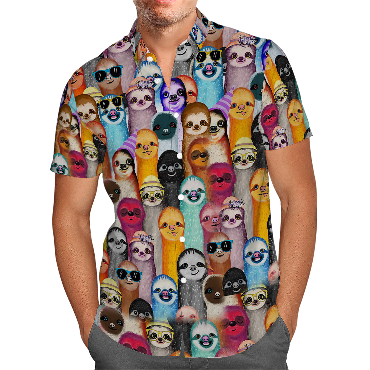 Sloth Hawaiian Shirt With Many Sloths Around