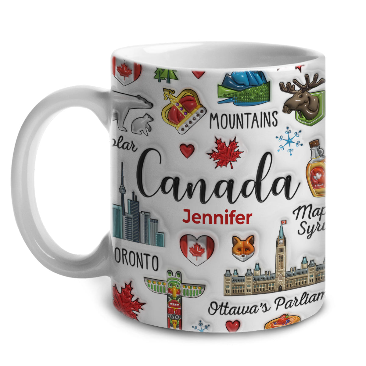 Custom Canada Canadian Coffee Mug Cup With Symbols