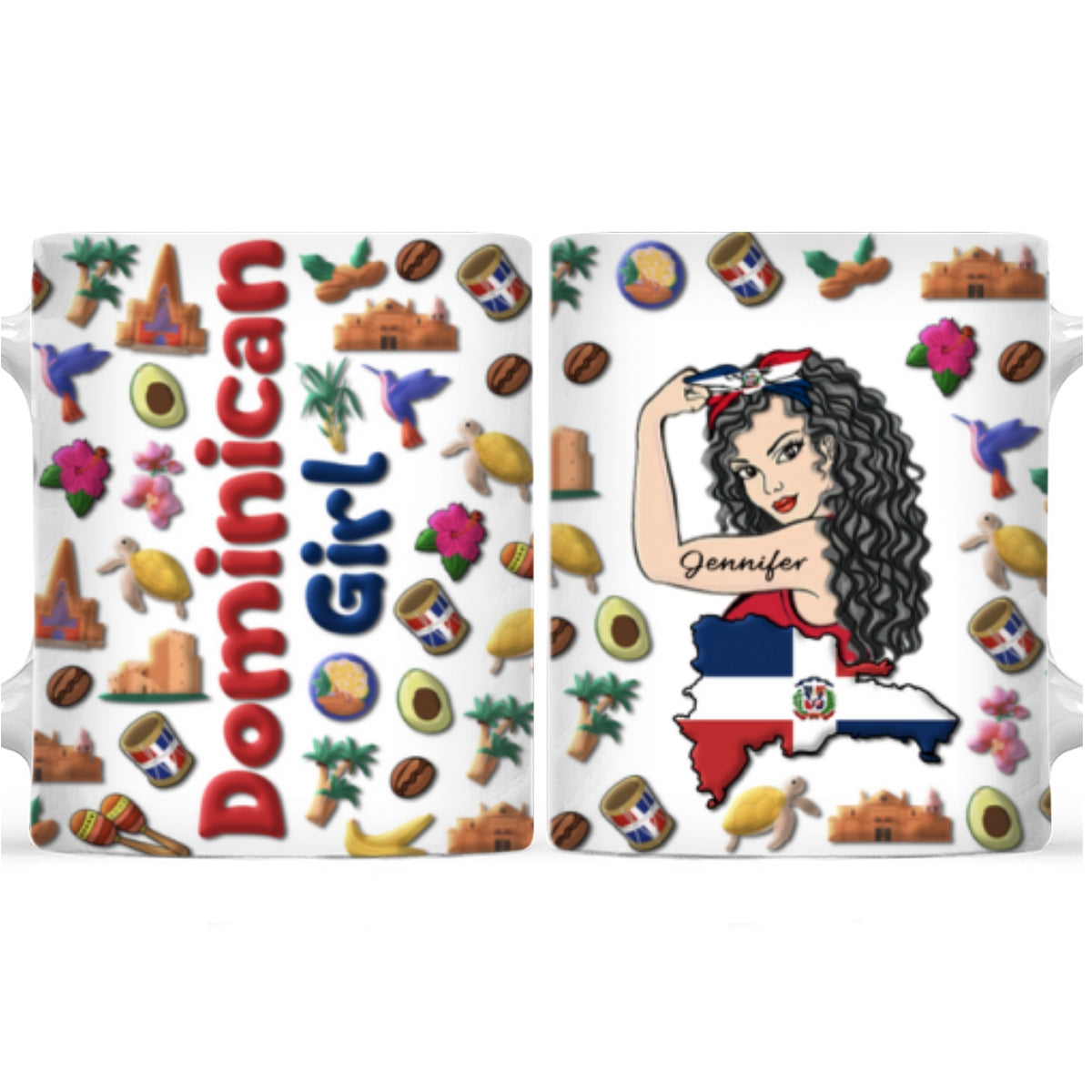 Custom Proud Dominican Girl Mug And Your Name