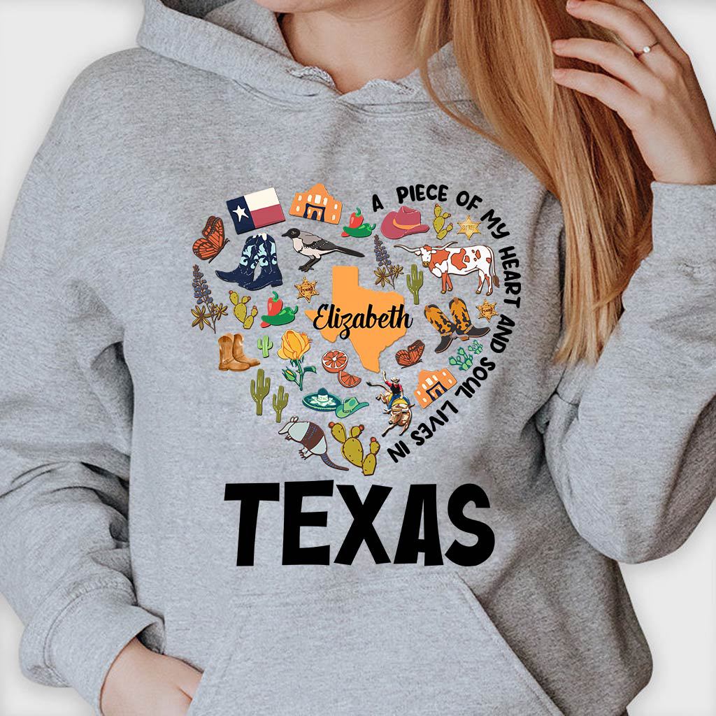 Personalized Texas T-shirt, My heart and Soul Lives In Texas