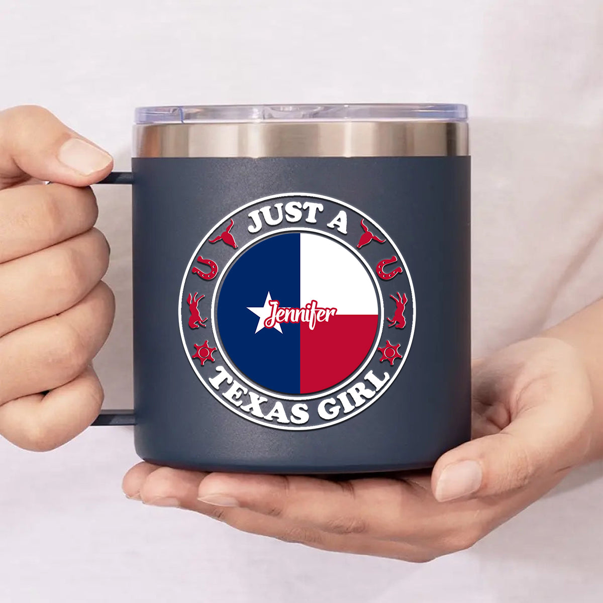 Custom Just A Texas Girl Tumbler 14oz With Your Name