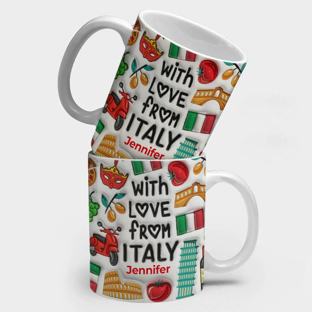 Custom With Love From Italy Mug And Symbols