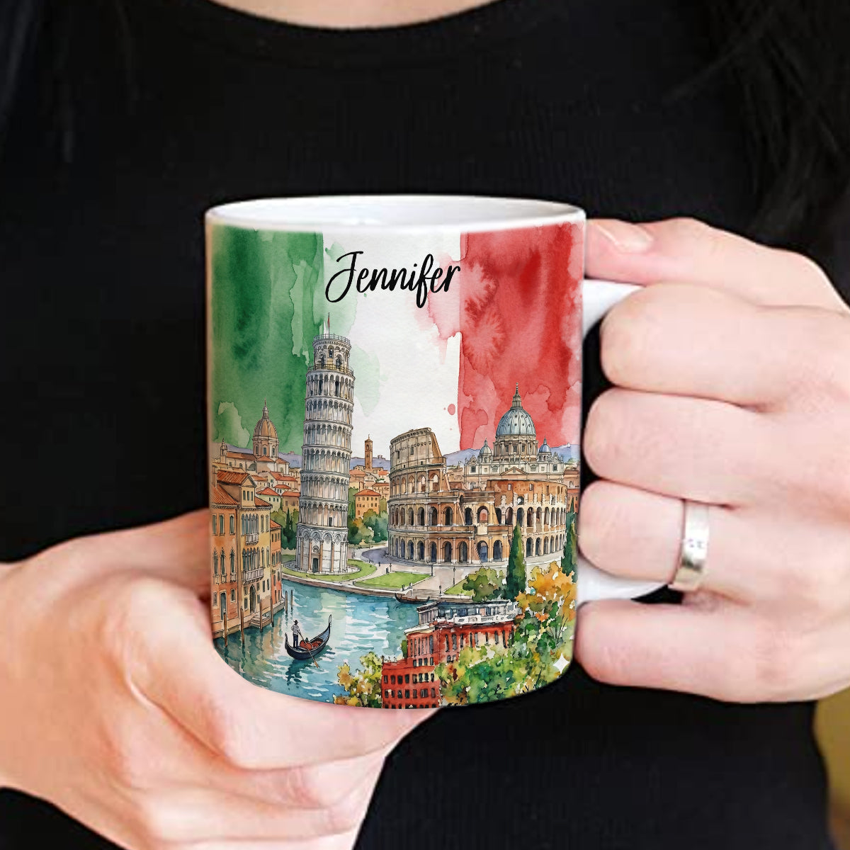 Custom Italy Coffee Mug Cup With Water Color