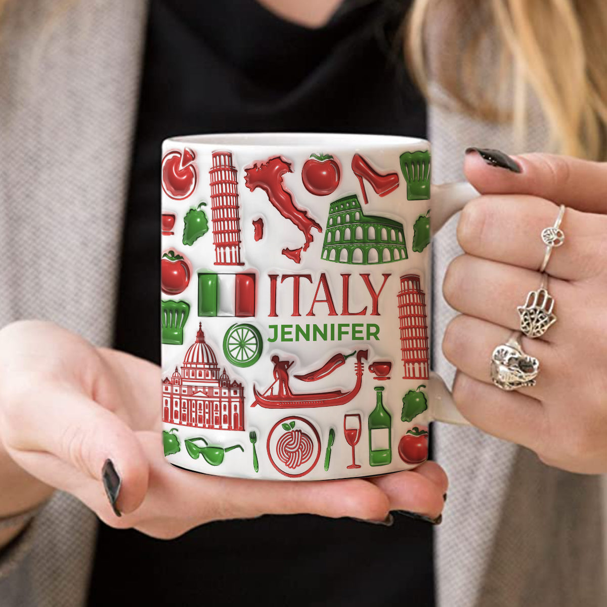 Custom Italy Italia Colorful Flag Mug