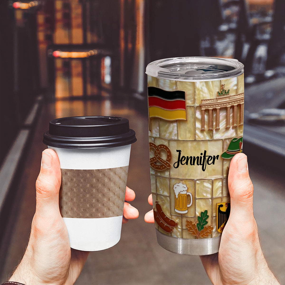 Custom Germany Tumbler With Beautiful Symbols