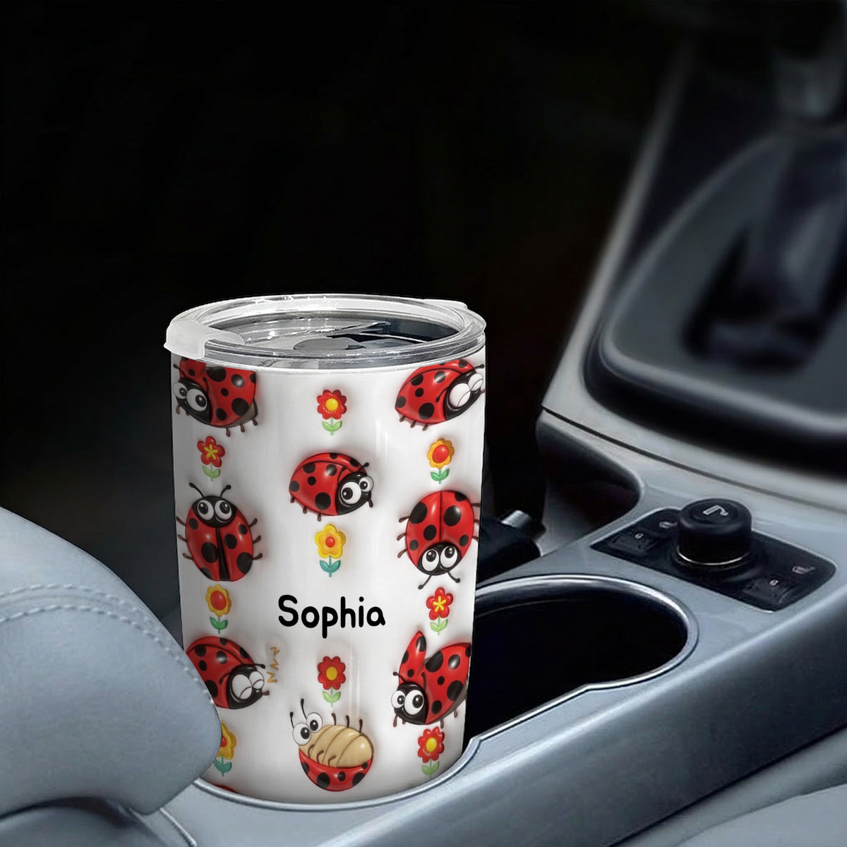 Personalized Ladybug Tumbler Cup With Name, Custom Ladybug Lovers Gifts