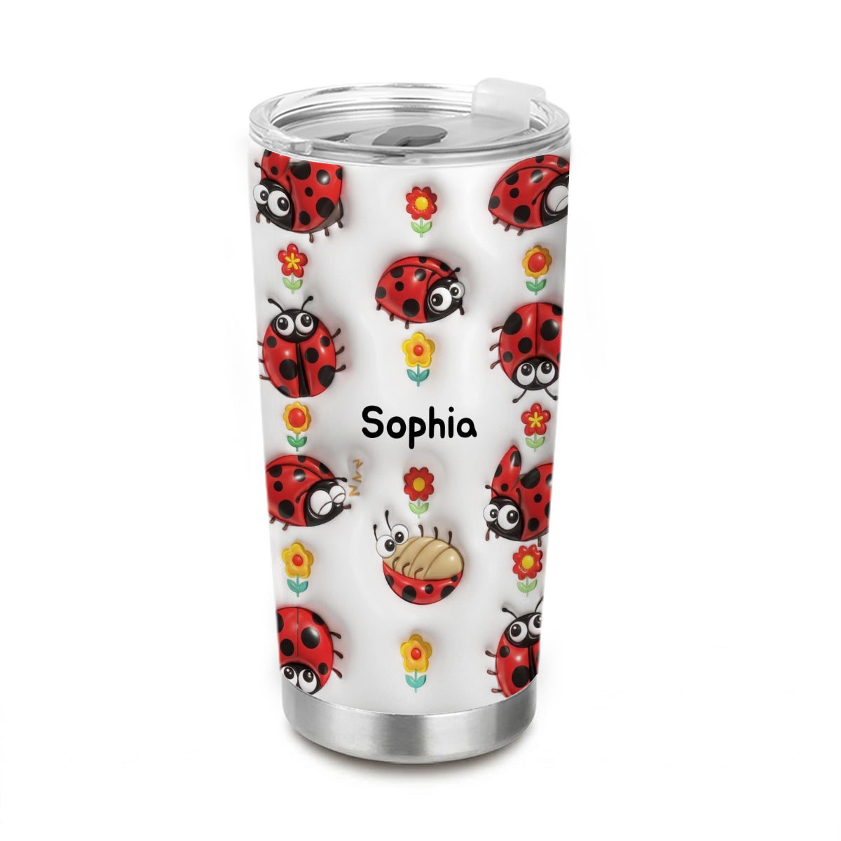 Personalized Ladybug Tumbler Cup With Name, Custom Ladybug Lovers Gifts