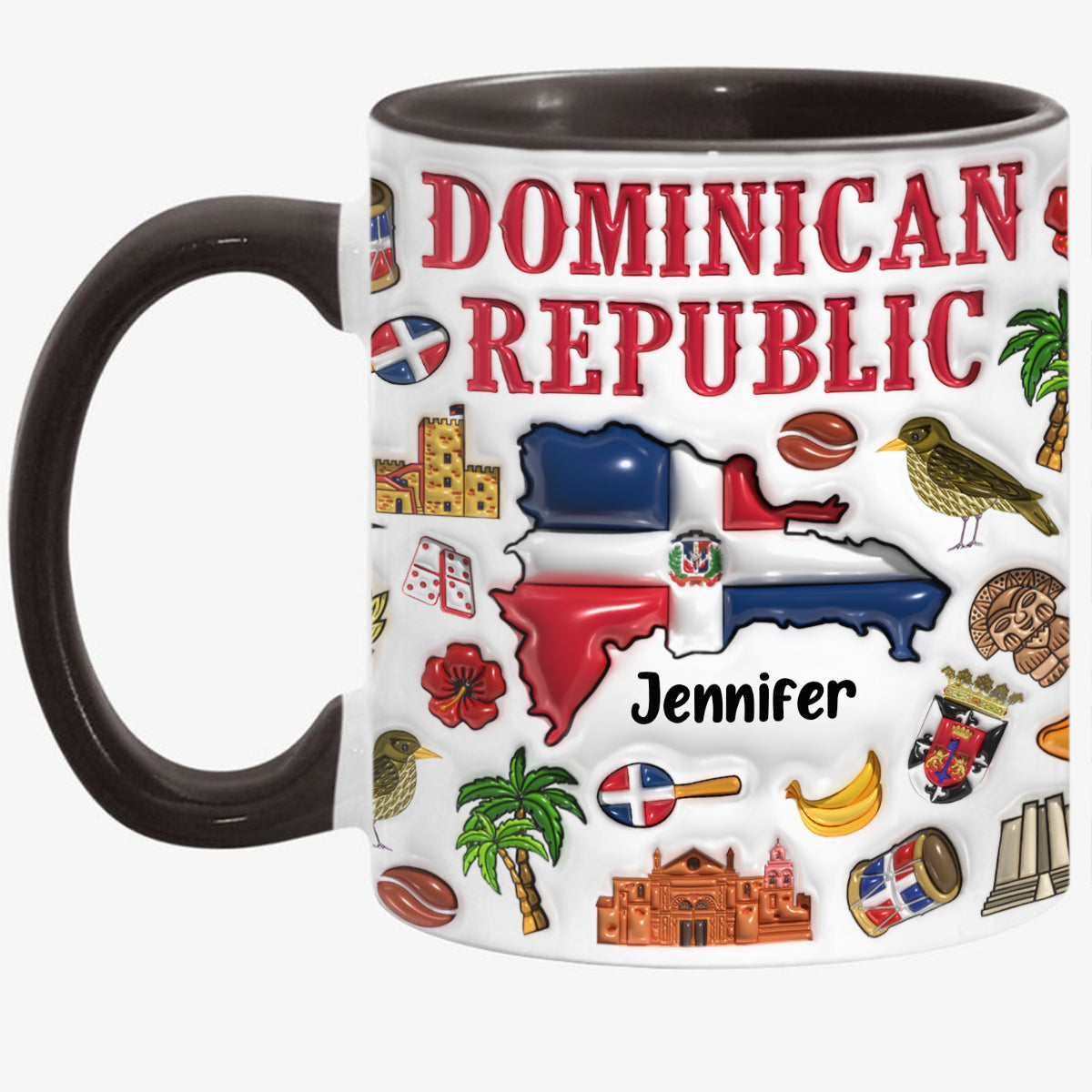 Custom Dominican Republic Accent Coffee Mug Cup With Your Name
