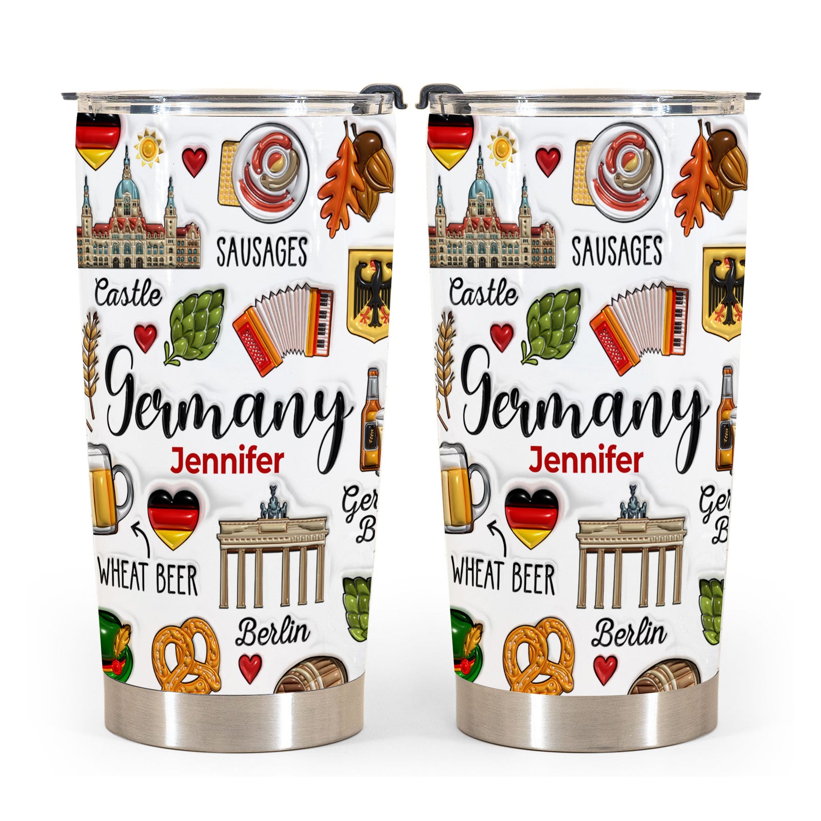 Custom Germany German Tumbler Cup With Symbols