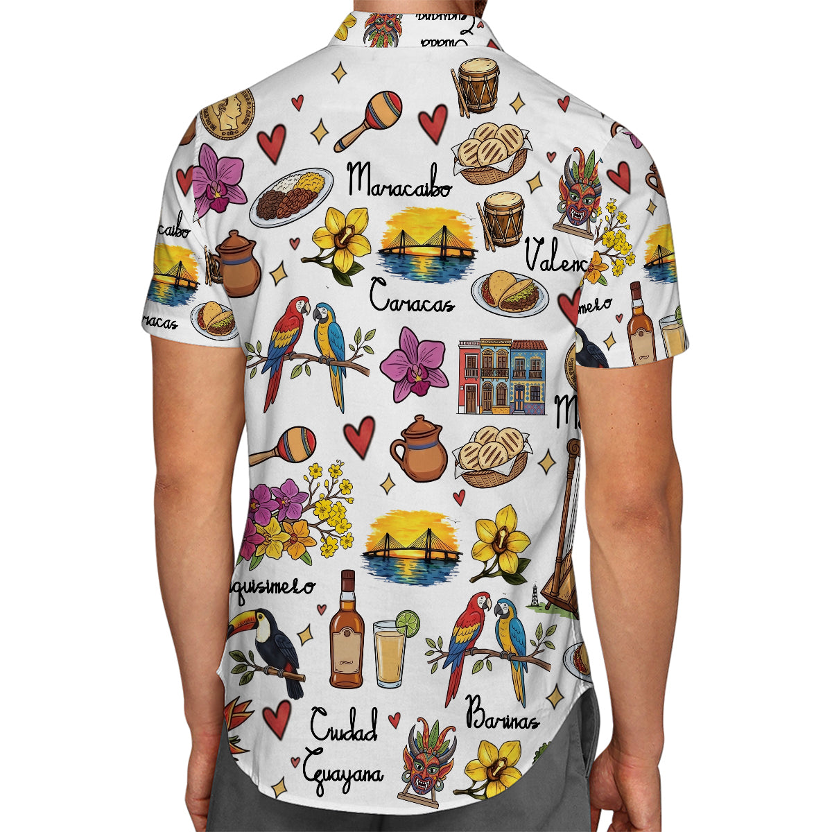 Venezuela Hawaiian Shirt with Cultural Doodle Icons