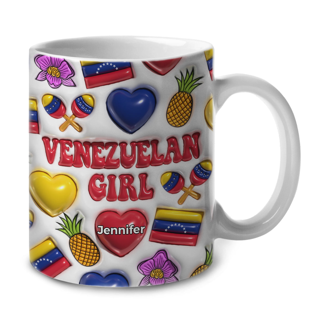 Venezuelan Girl Coffee Mug Cup With Custom Your Name
