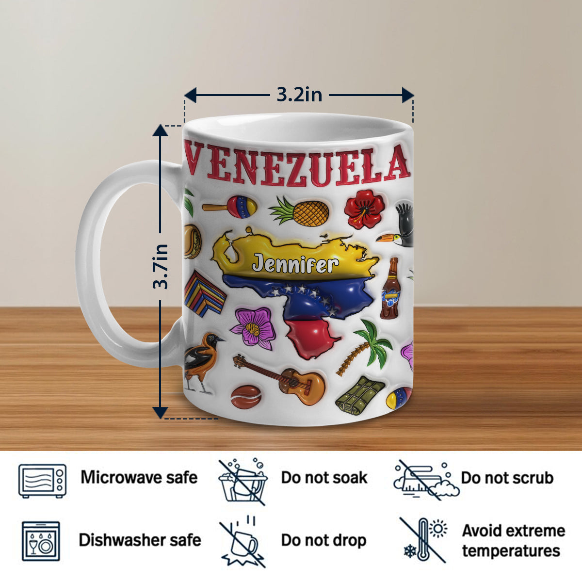 Custom Venezuela Coffee Mug Cup With Your Name