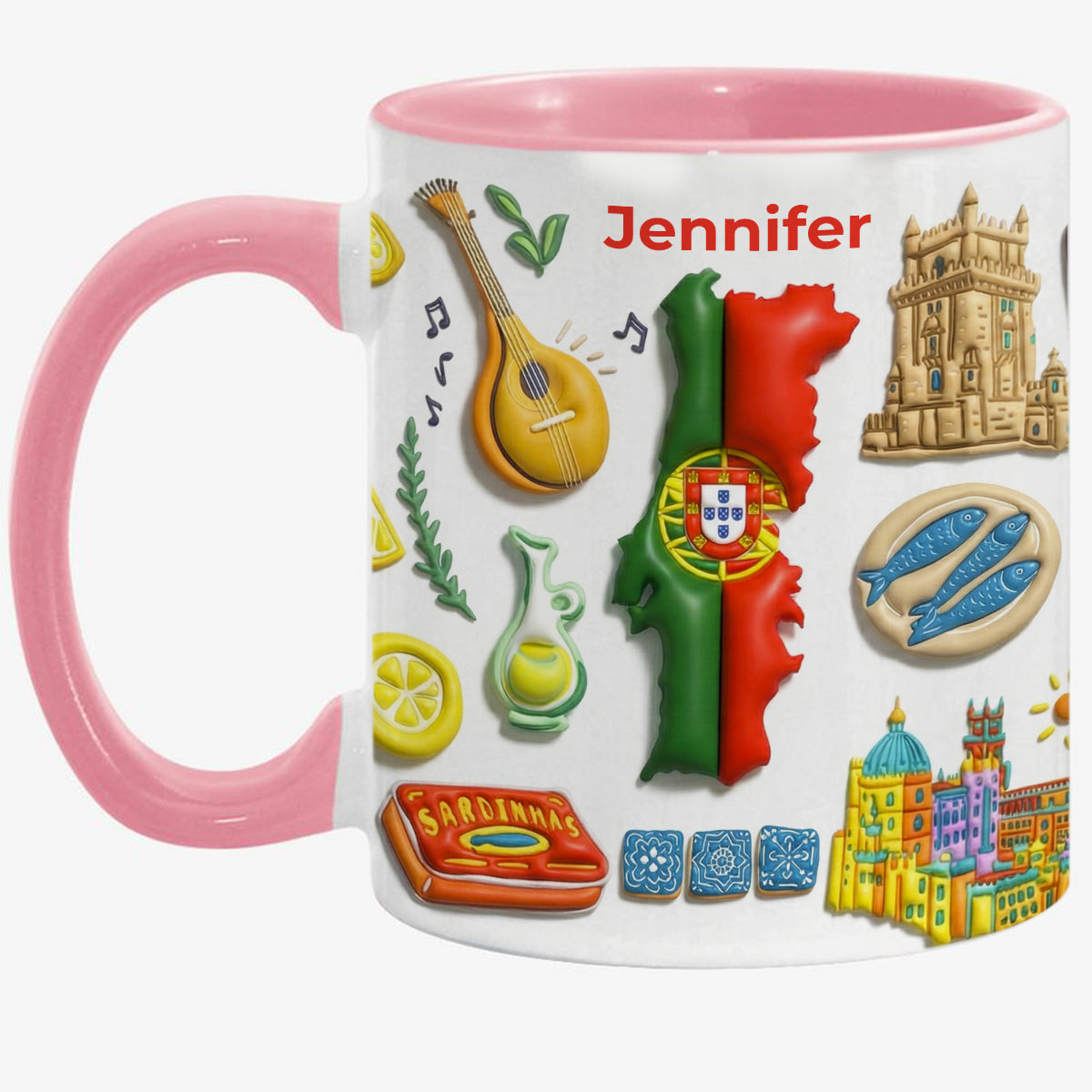 Custom Portugal Accent Mug With Clay Effect