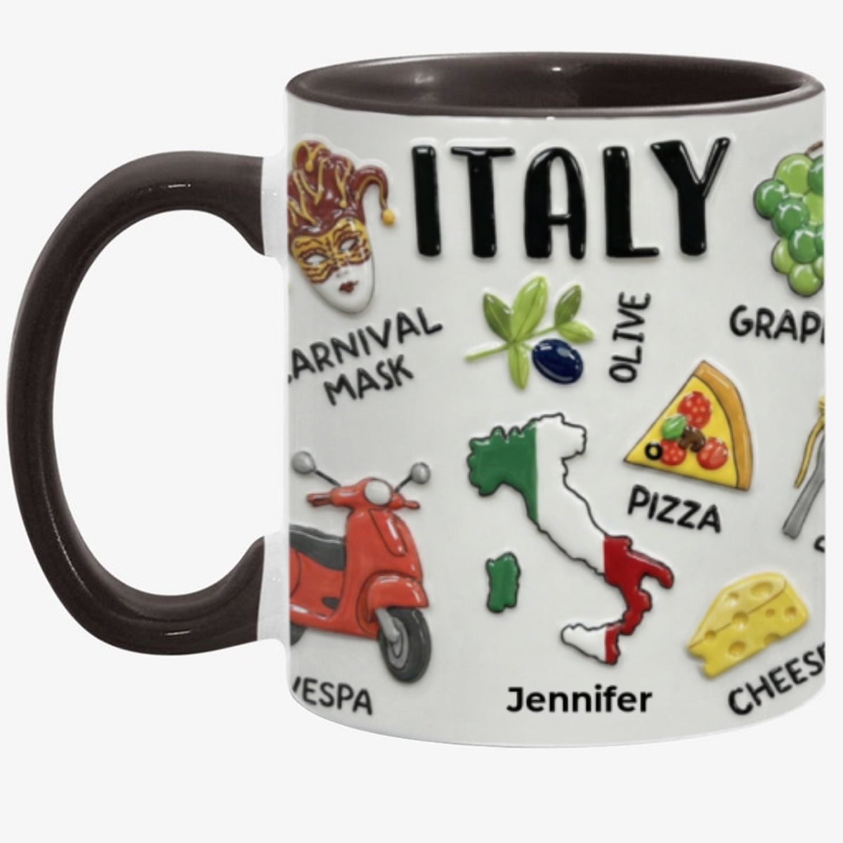 Personalized Italy Accent Mug And Name