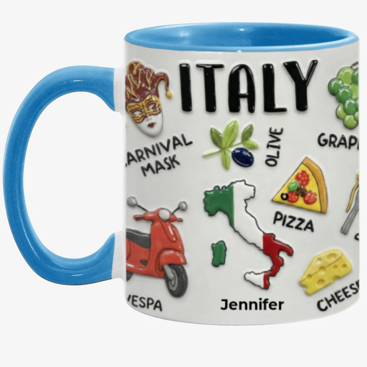 Personalized Italy Accent Mug And Name