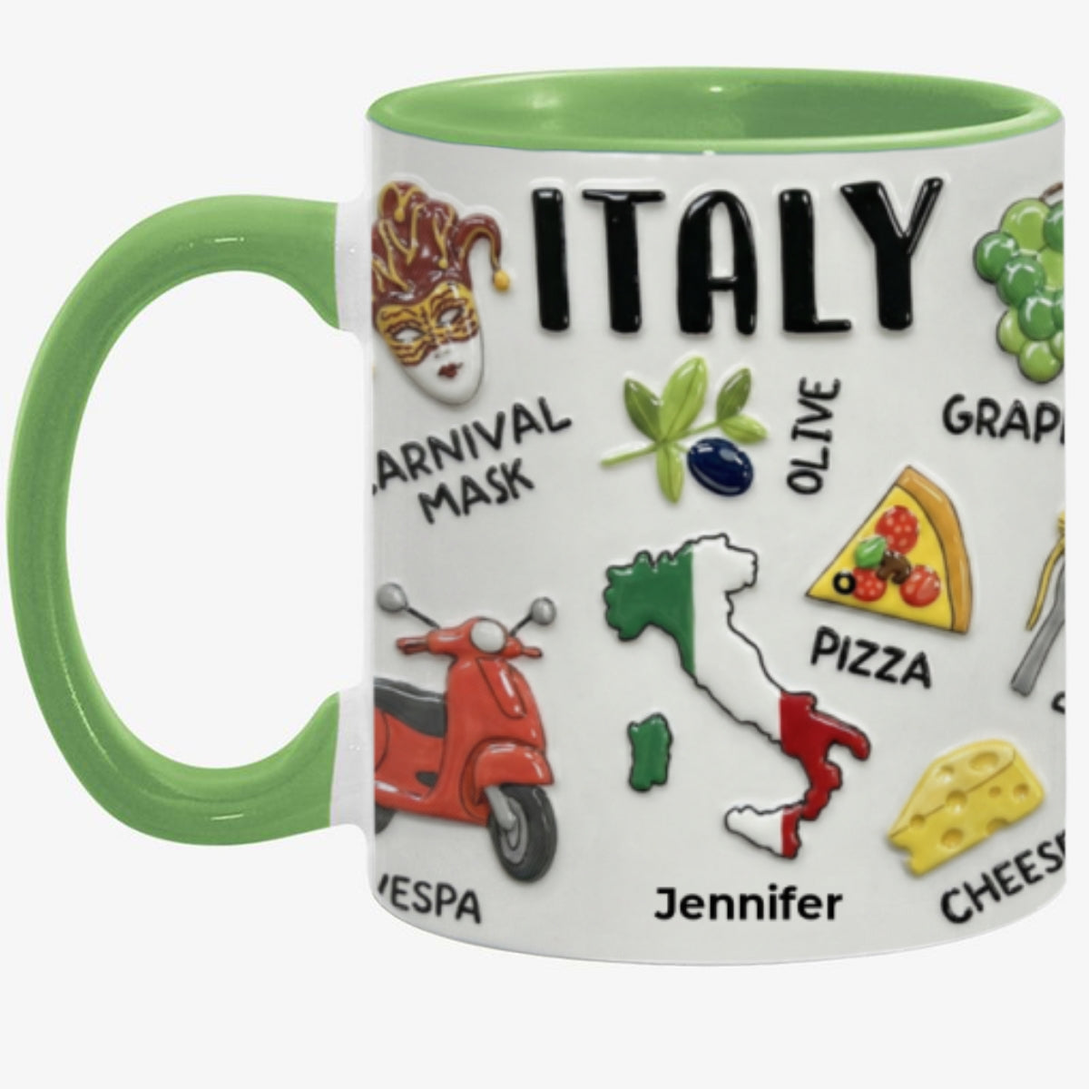 Personalized Italy Accent Mug And Name
