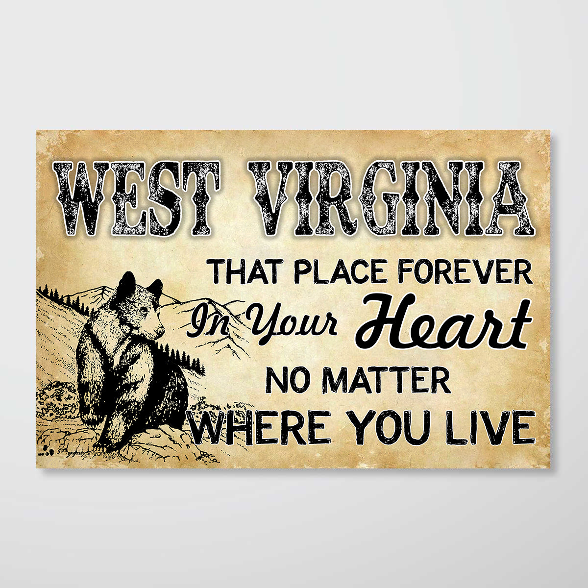West Virginia That Place Forever In Your Heart Horizontal Poster