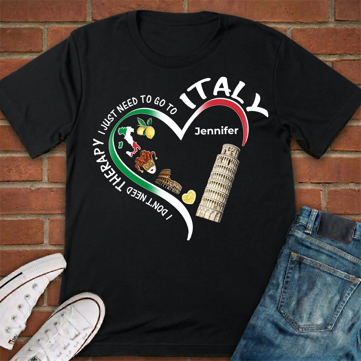 Custom I Just Need To Go To Italy T-shirt With Heart Symbols