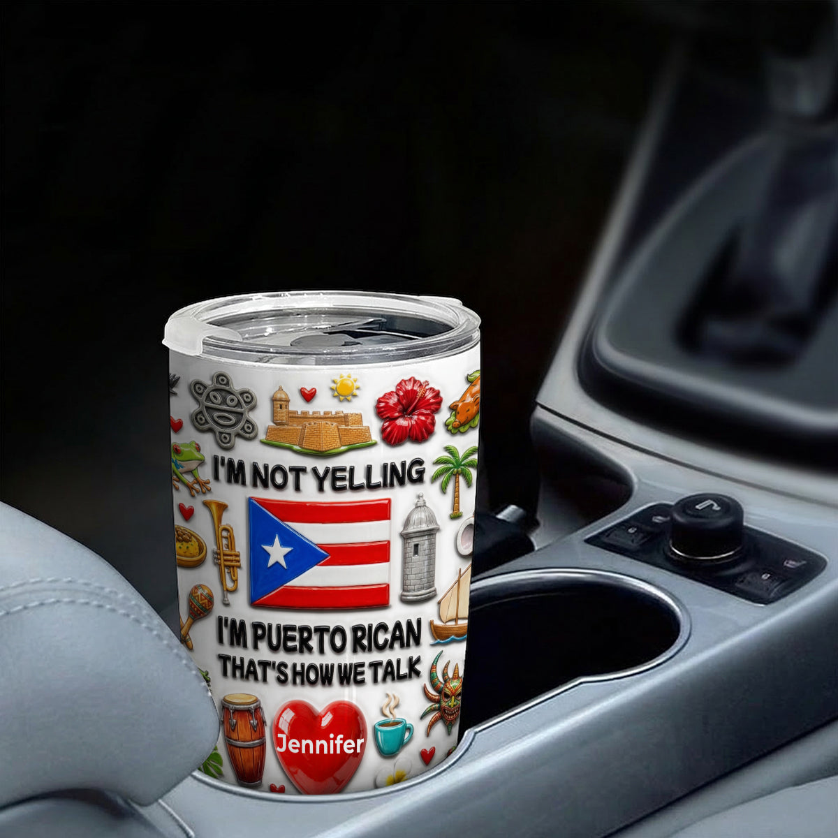 I'm Not Yelling Puerto Rican Tumbler 20oz With Lid