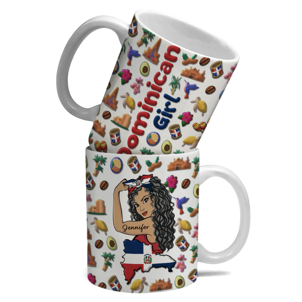 Custom Proud Dominican Girl Mug And Your Name