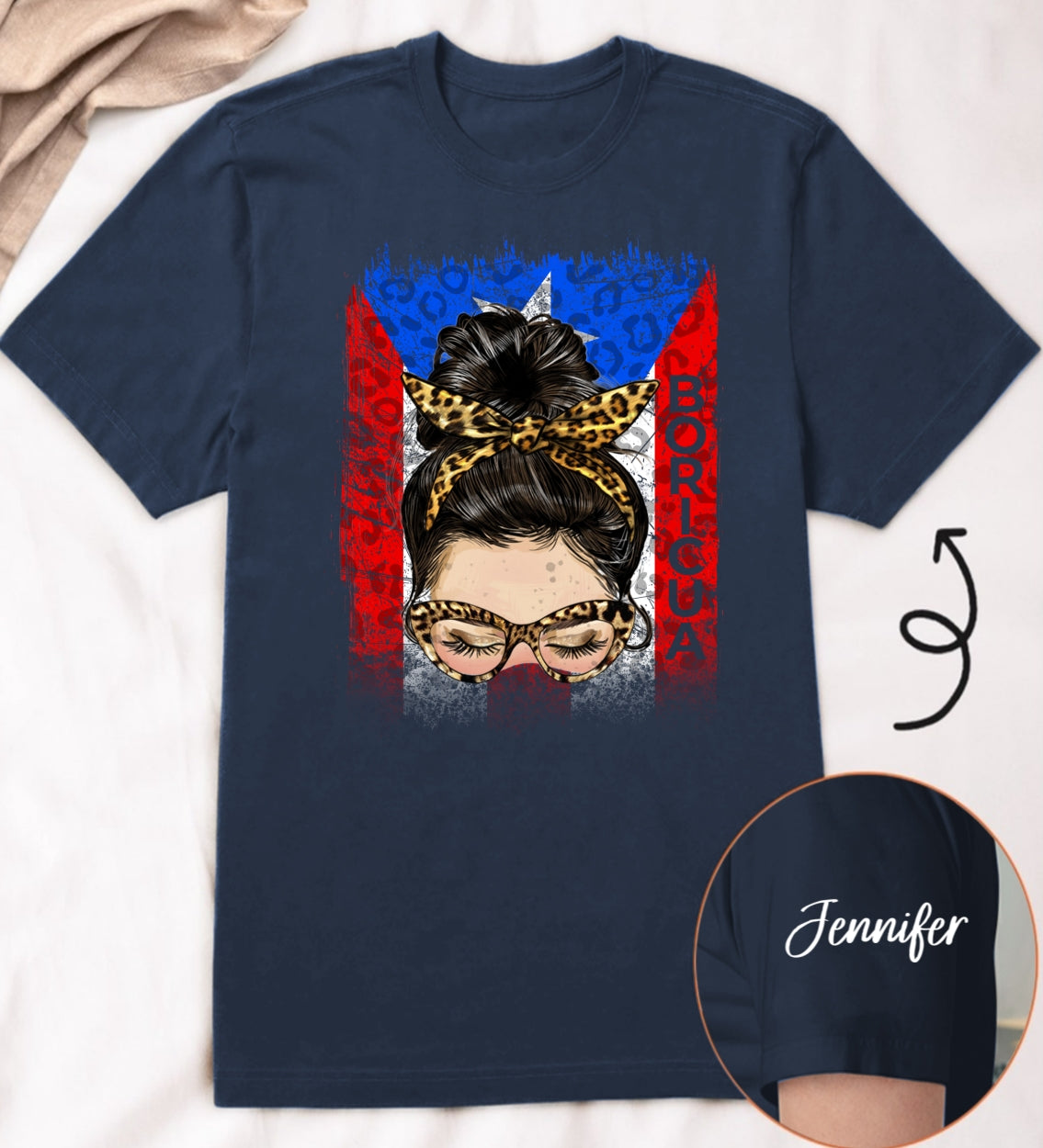 Custom Puerto Rico T-shirt With Clipart Girl