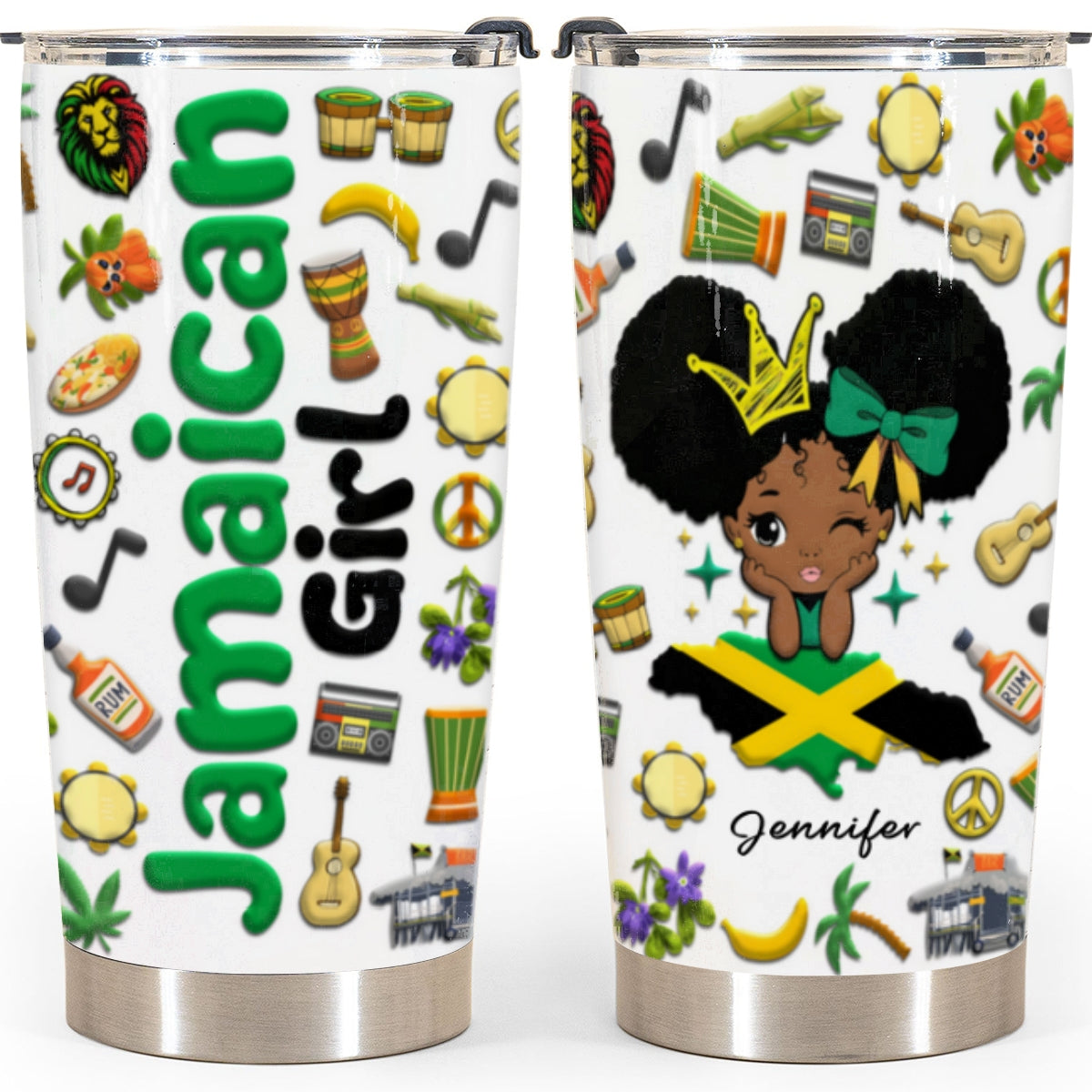 Custom Proud Jamaican Girl Tumbler And Your Name v2