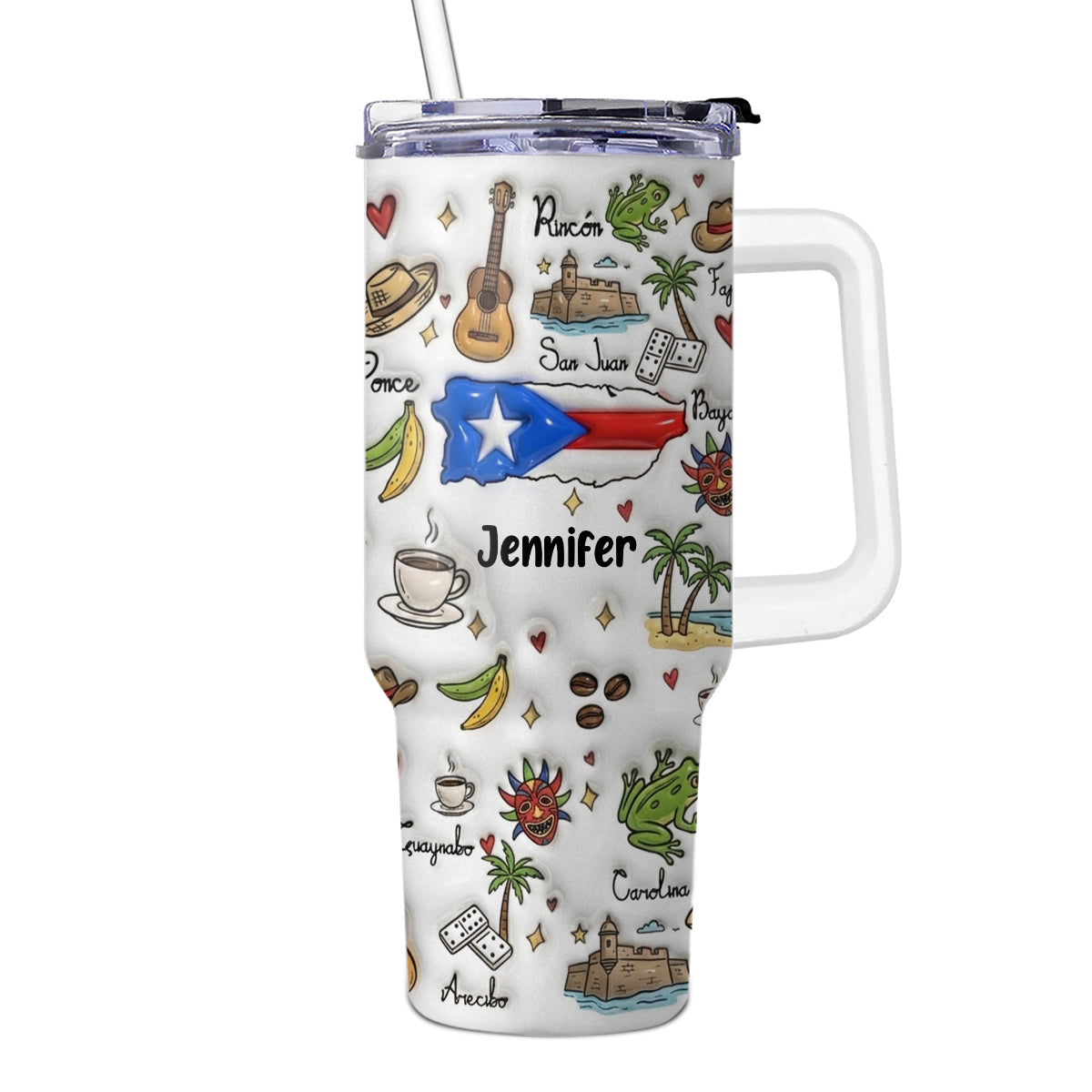 Custom Puerto Rico 40oz Tumbler With Your Name