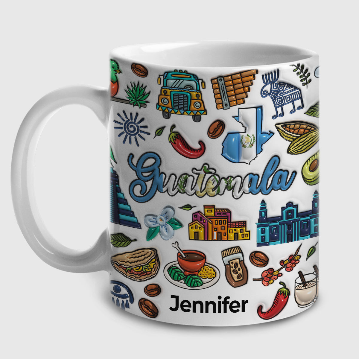 Custom Guatemala Mug With Guatemala Flag