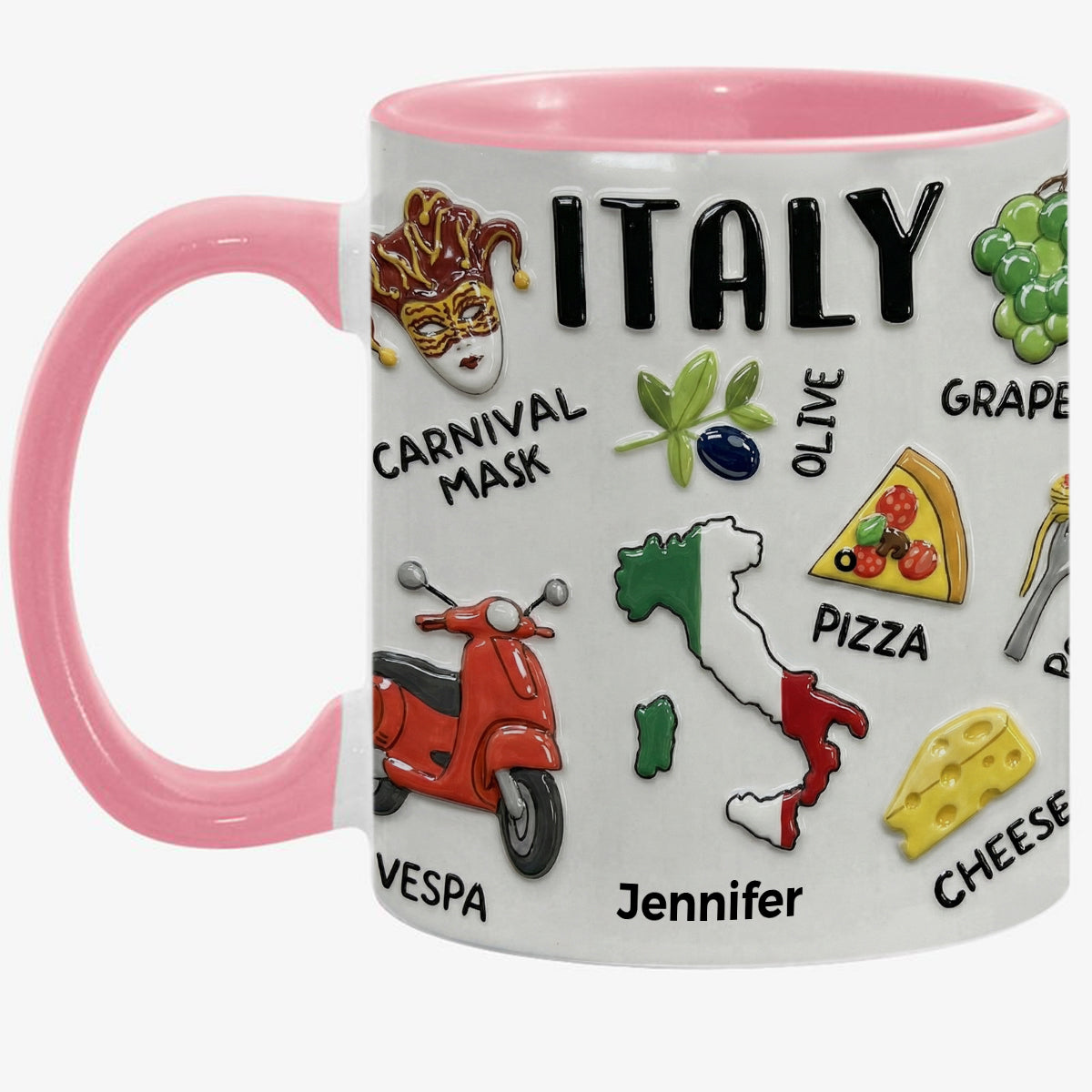 Personalized Italy Accent Mug And Name
