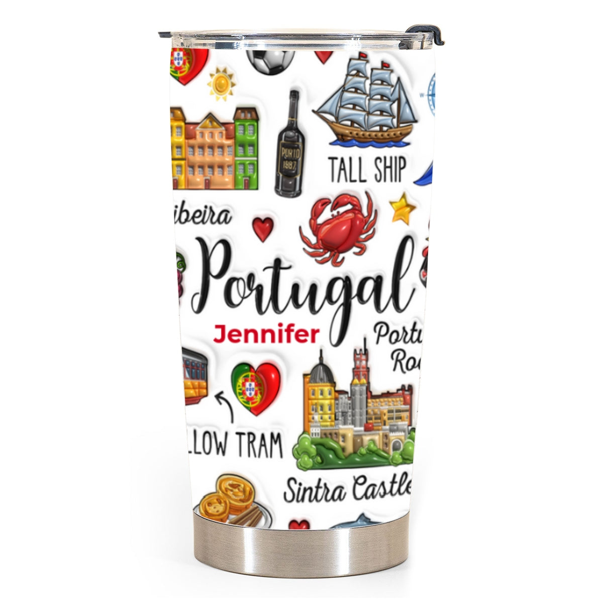 Custom Portugal Portuguese Tumbler Cup With Symbols