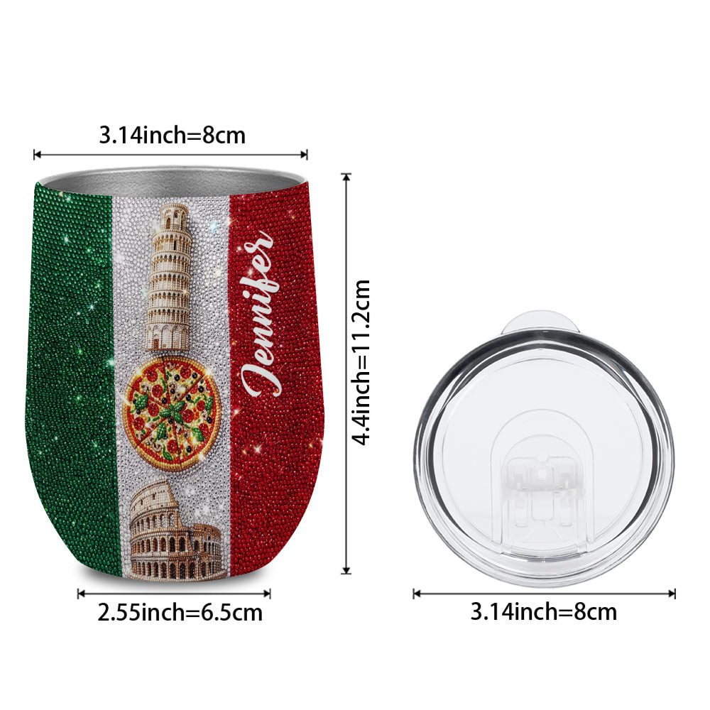 Custom Italy Symbols 2D Effect Tumbler 12oz With Name
