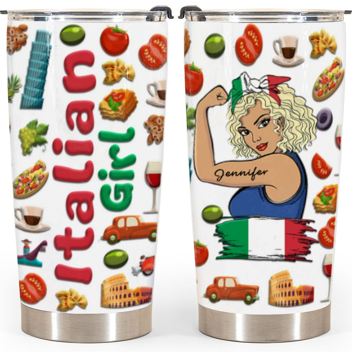Custom Proud Italian Girl Tumbler And Your Name